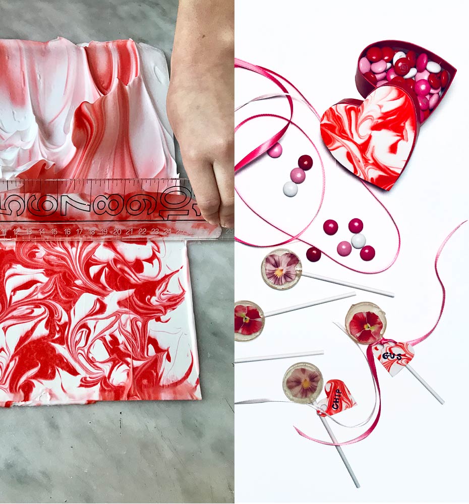 valentine's craft with red marker