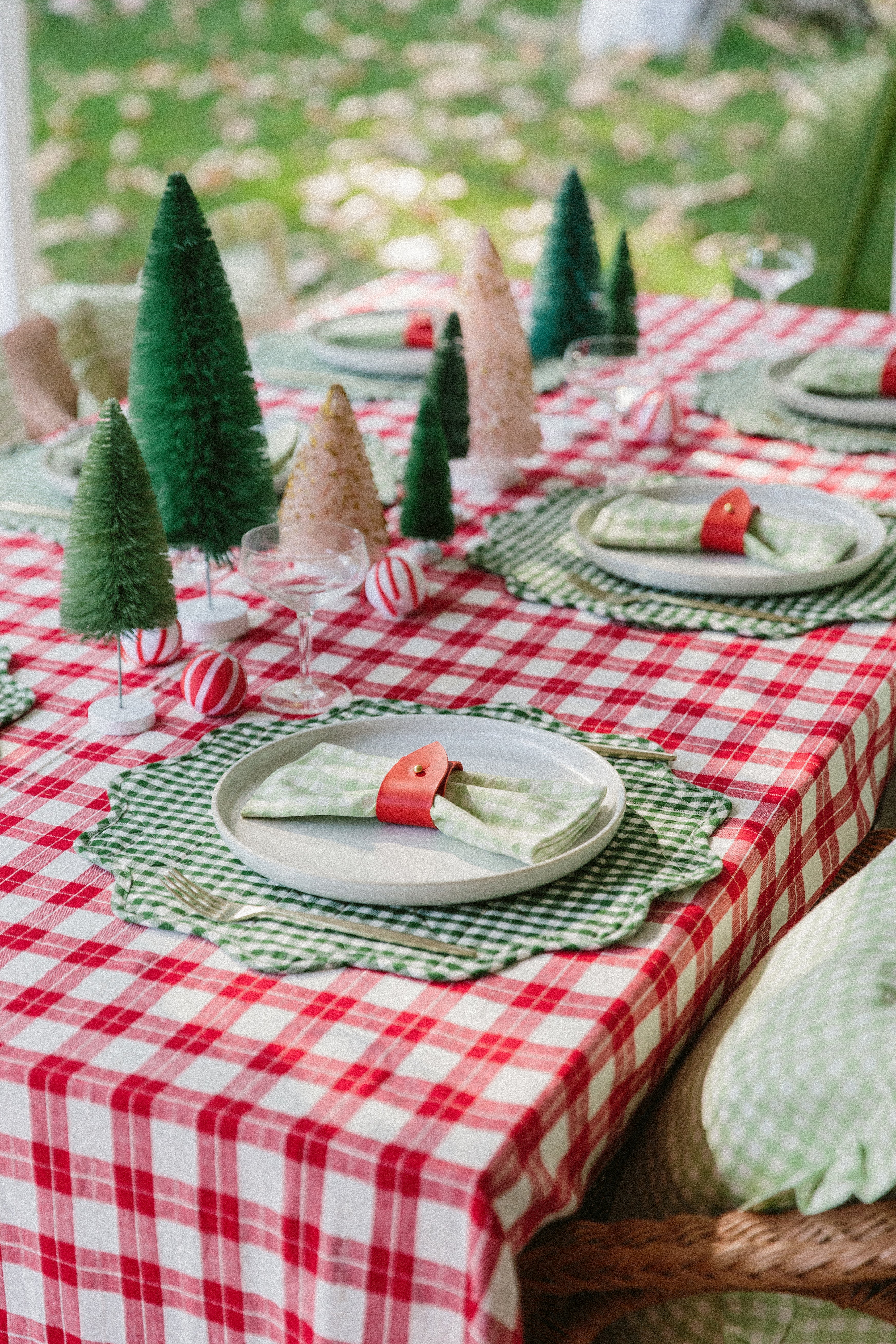 table set with surprise balls