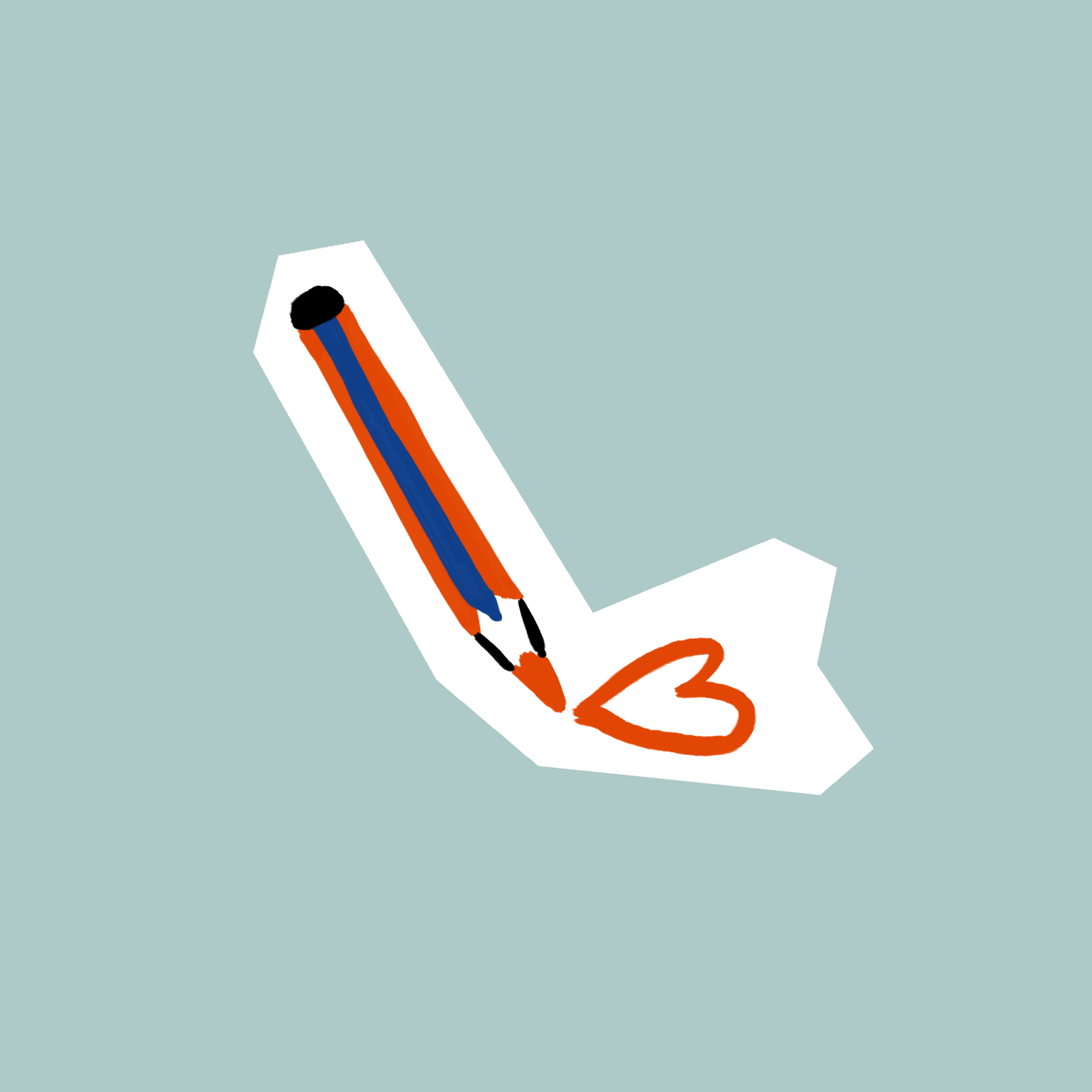 an illustration of a pencil writing a heart 
