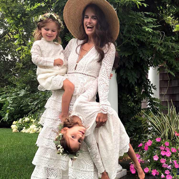 Alexandra Macon and her children at a wedding