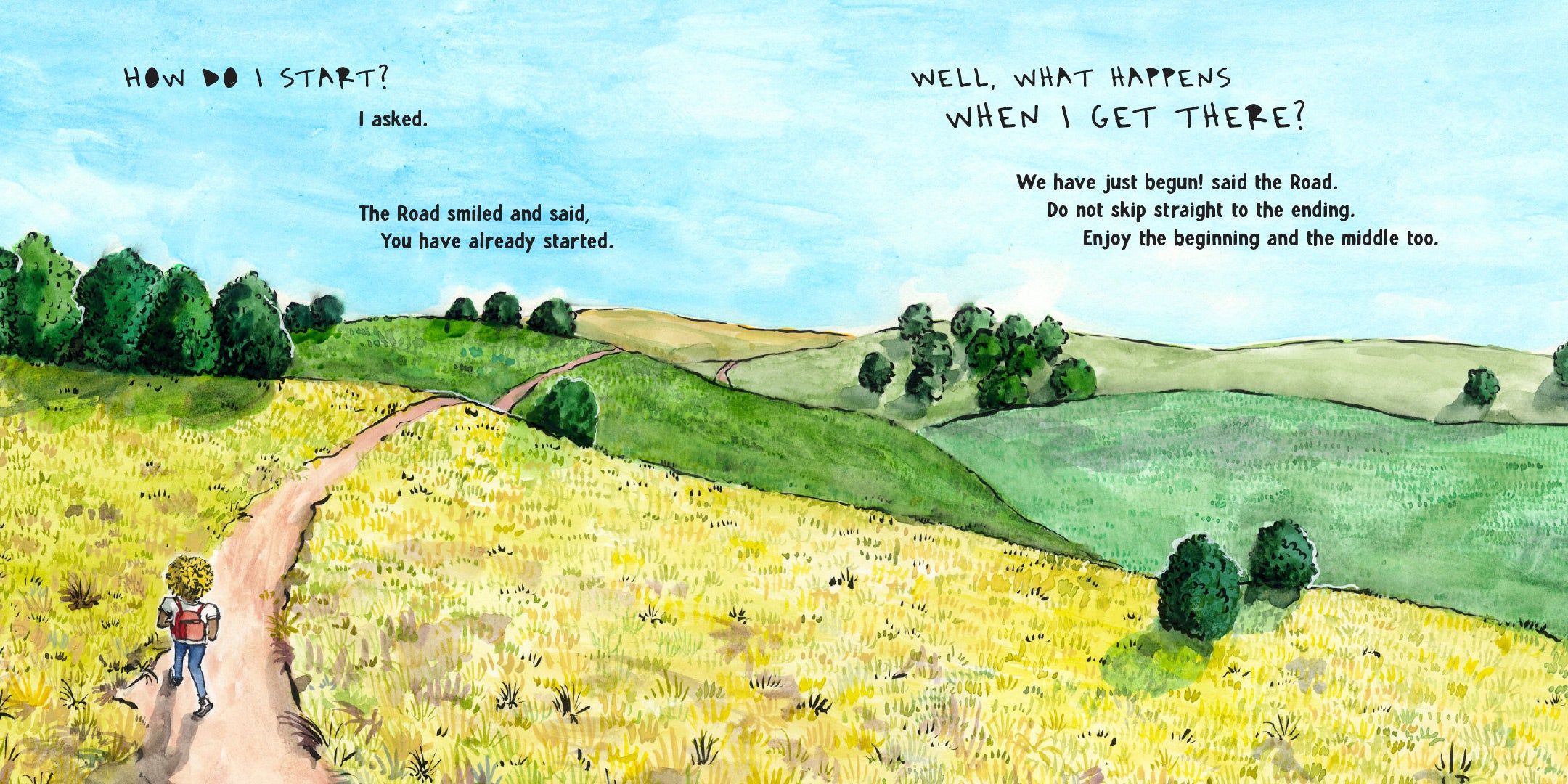 Spread from What the Road Said